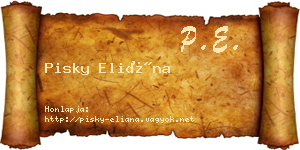 Pisky Eliána névjegykártya